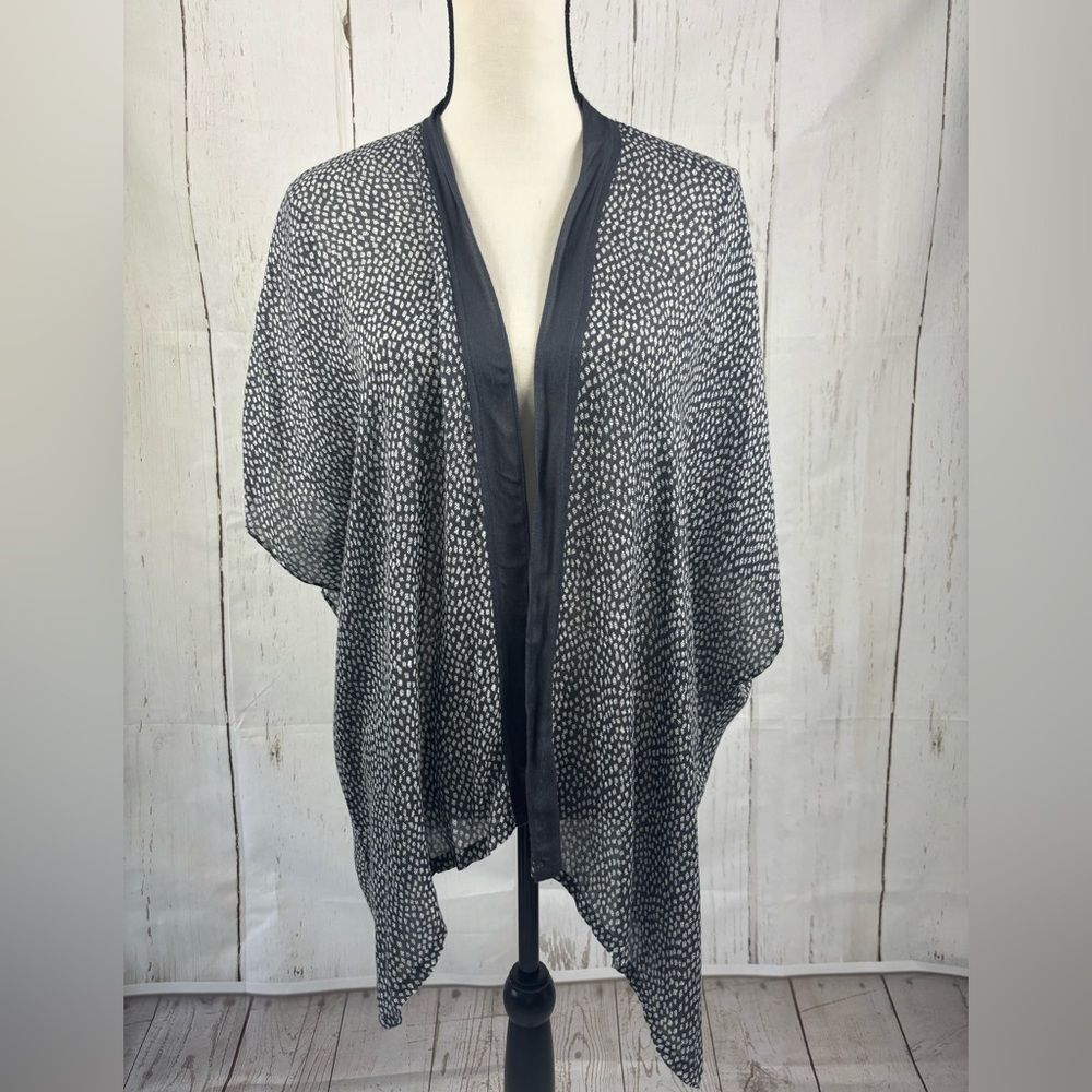 Loft Kimono Cardigan Coverup Gray Lightweight Rayon - Picture 2 of 7